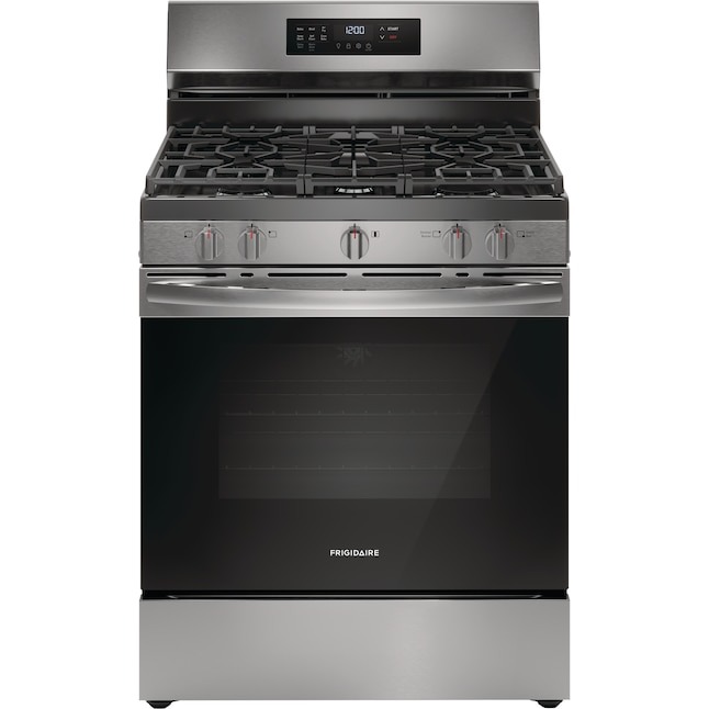 Frigidaire 30-in 5 burners 5.1-cu ft Air Fry Convection Oven Freestanding Natural Gas Range ( Stainless Steel )