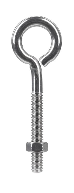 Hampton 1/4 in. X 3 in. L Stainless Stainless Steel Eyebolt Nut Included