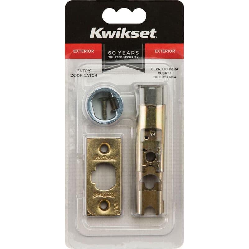 Kwikset Bright Brass Gold Steel Entry Latch 1 pk