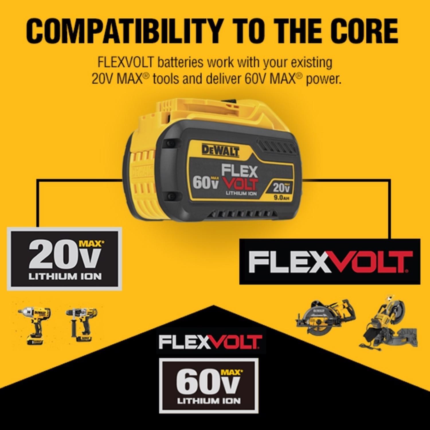 DeWalt 20V-60V MAX FLEXVOLT DCB606-2 6 Ah Lithium-Ion Battery Combo Pack 2 pc