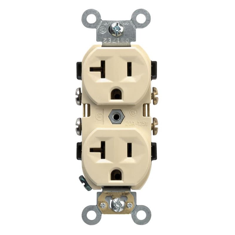 Leviton 20 amps 125 V Duplex Ivory Outlet 5-20R 1 pk