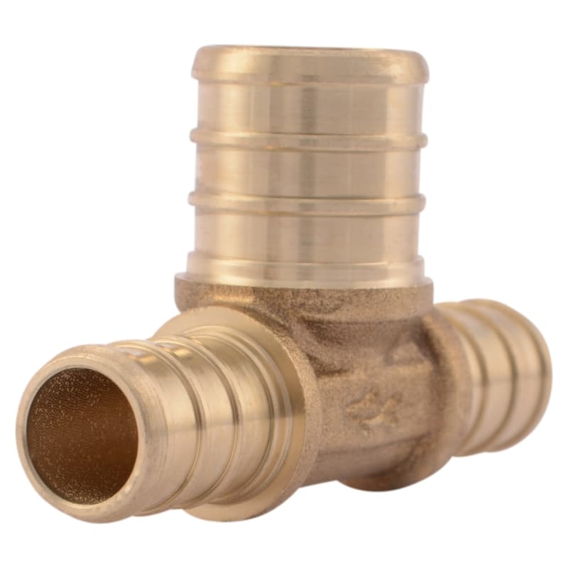 SharkBite 1/2 in. Barb each X 1/2 in. D Barb Brass Reducing Tee