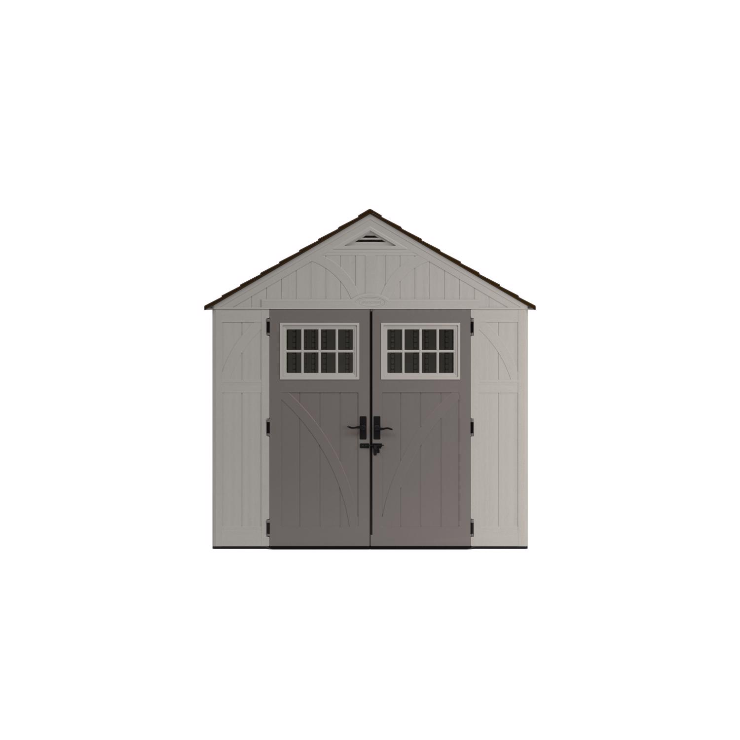 Suncast Tremont 8 ft. x 10 ft. Resin Vertical Peak Storage Shed with
