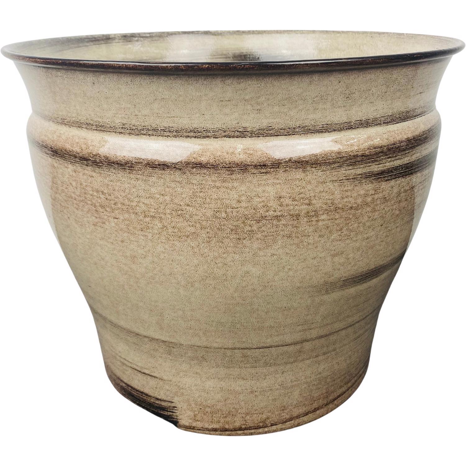 Robert Allen Vanhorne 10 in. W Metal Planter Light Brown