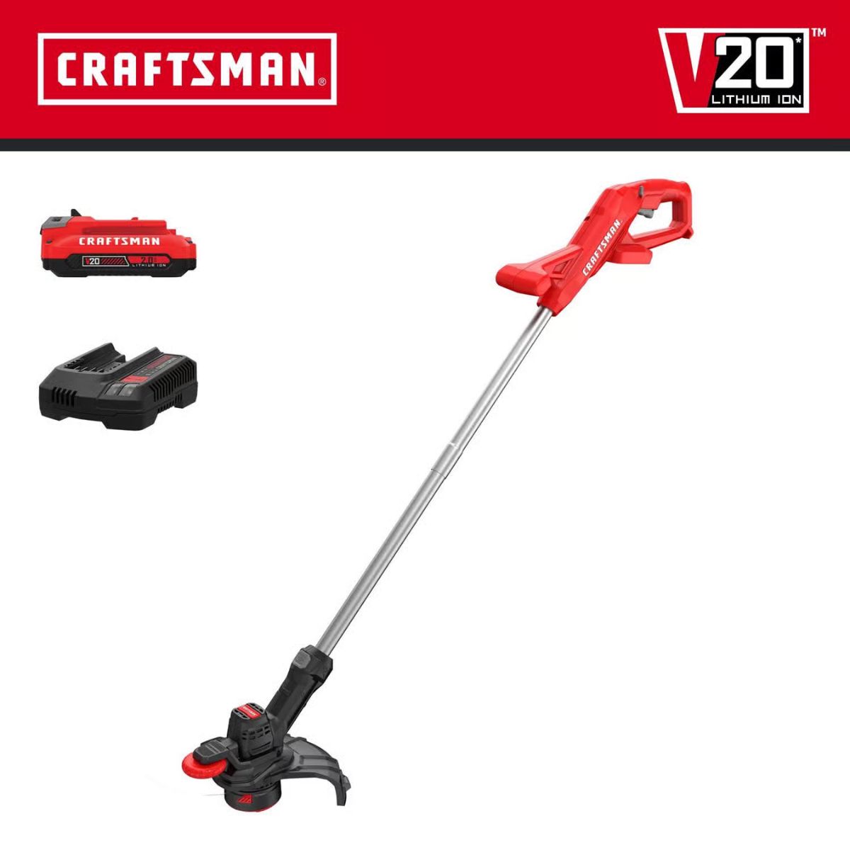 Craftsman 10 in. 20 V Battery String Trimmer Kit (Battery & Charger)