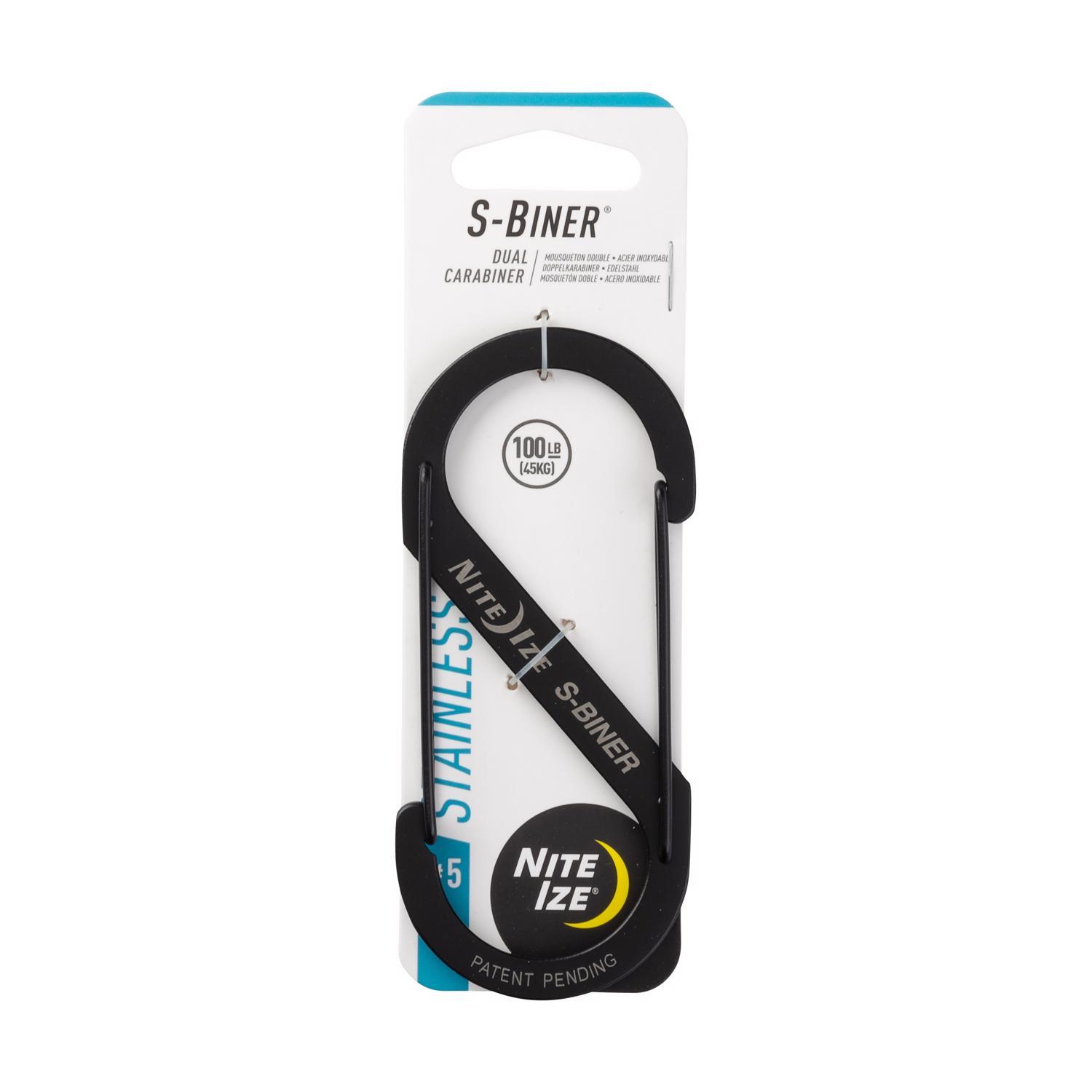 Nite Ize S-Biner 1.8 in. D Stainless Steel Black Carabiner Key Holder