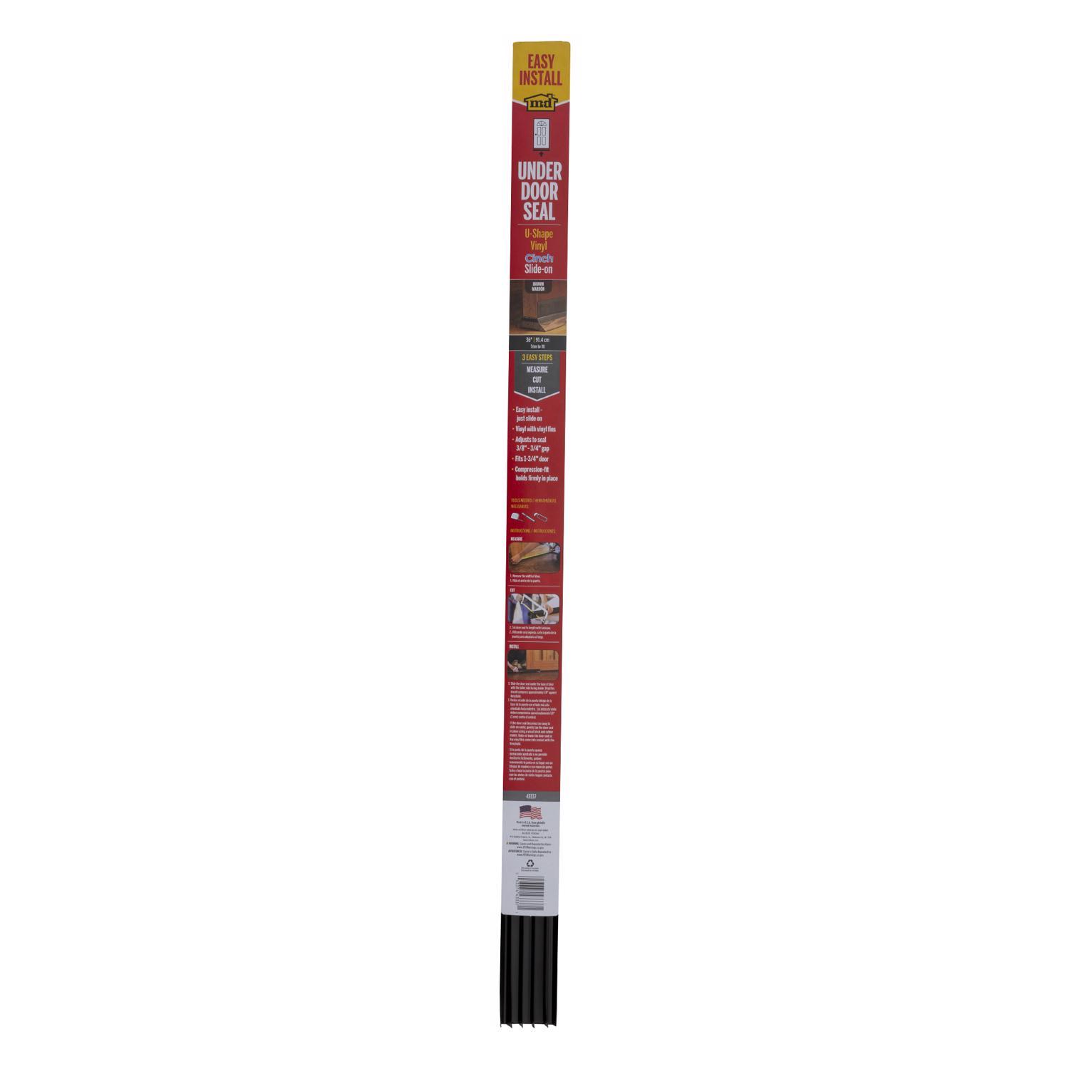 M-D Building Products CINCH Brown Vinyl Under Door Seal For Doors 36 in. L X 1.75 in.
