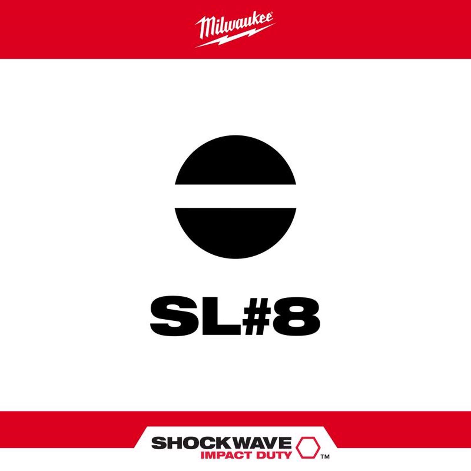 Milwaukee Shockwave Slotted 3/16 in. X 1 in. L Insert Bit Steel 2 pc