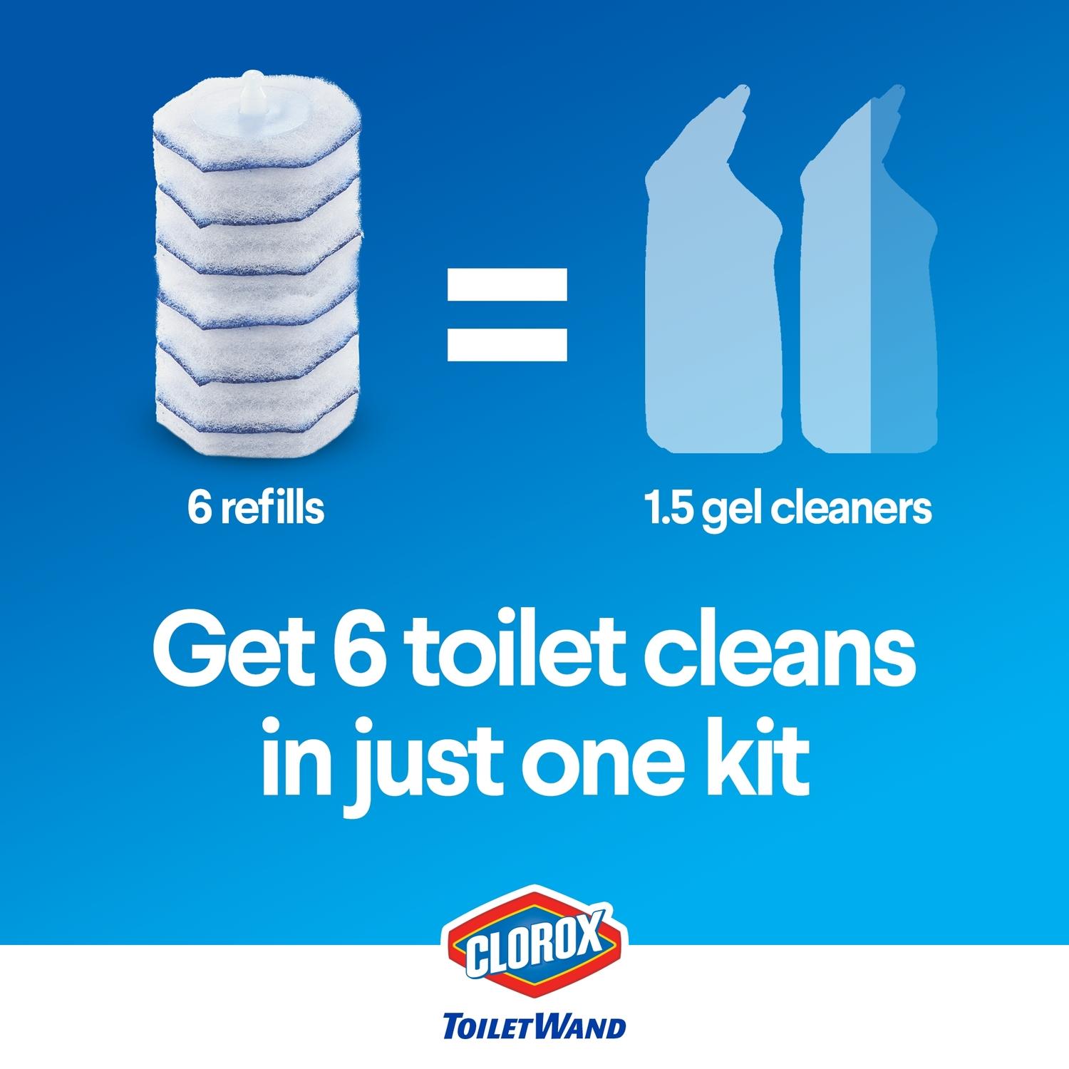 Clorox No Scent Toilet Wand Kit 1.04 oz Stick