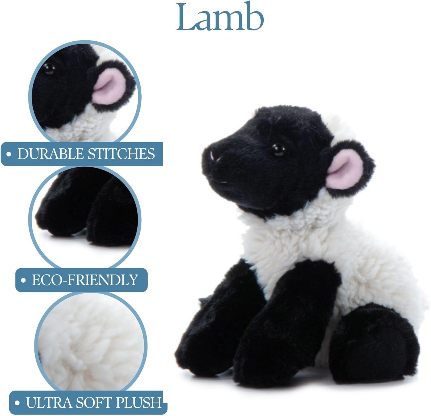 The Petting Zoo Floppy Lamb Stuffed Animal Plushie 9 in.