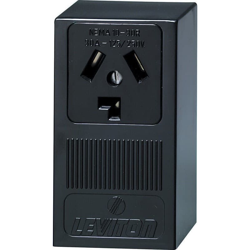 Leviton 30 amps 125/250 V Black Outlet 10-30R 1 pk