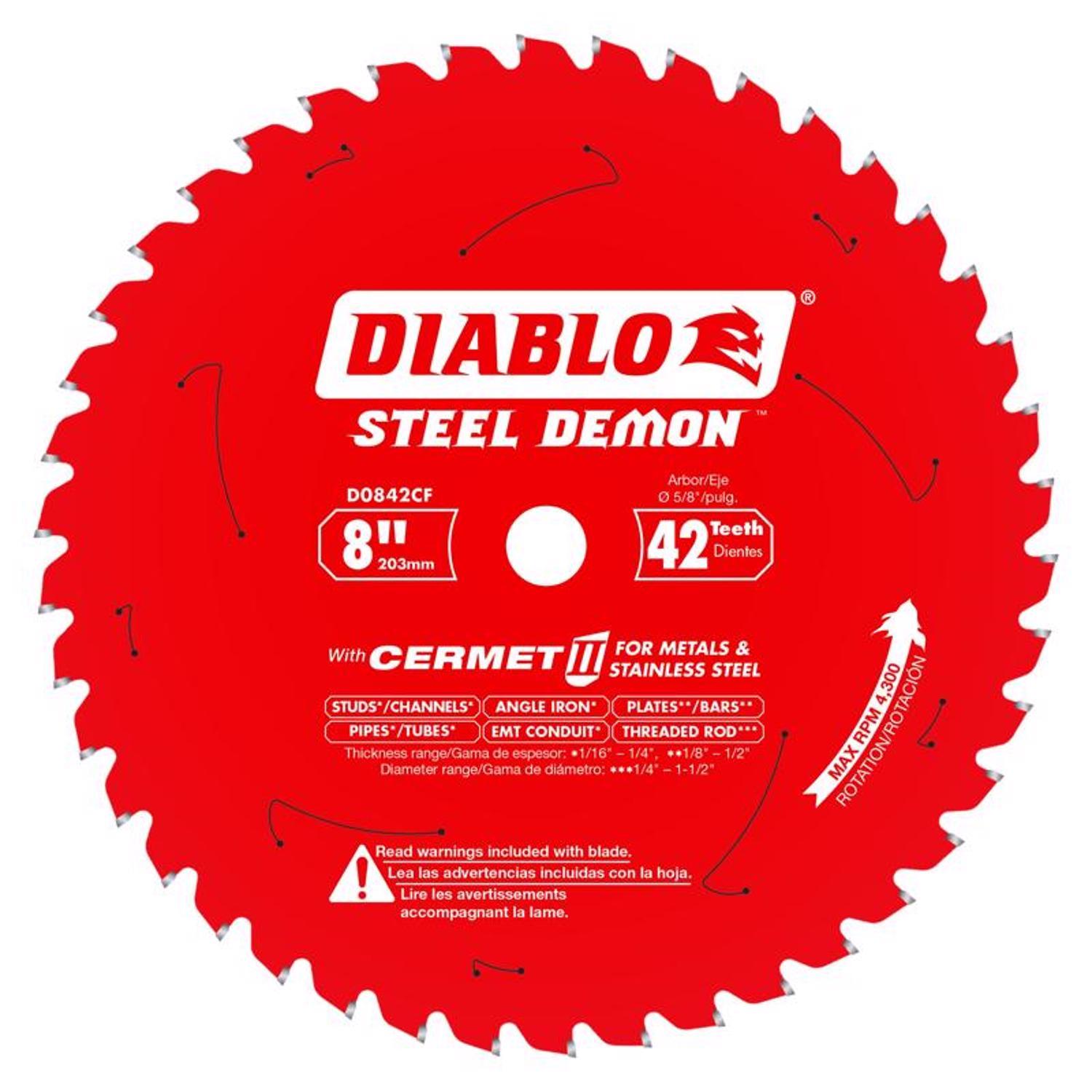 Diablo Steel Demon 8 in. D X 5/8 in. Cermet Metal Saw Blade 42 teeth 1 Pack