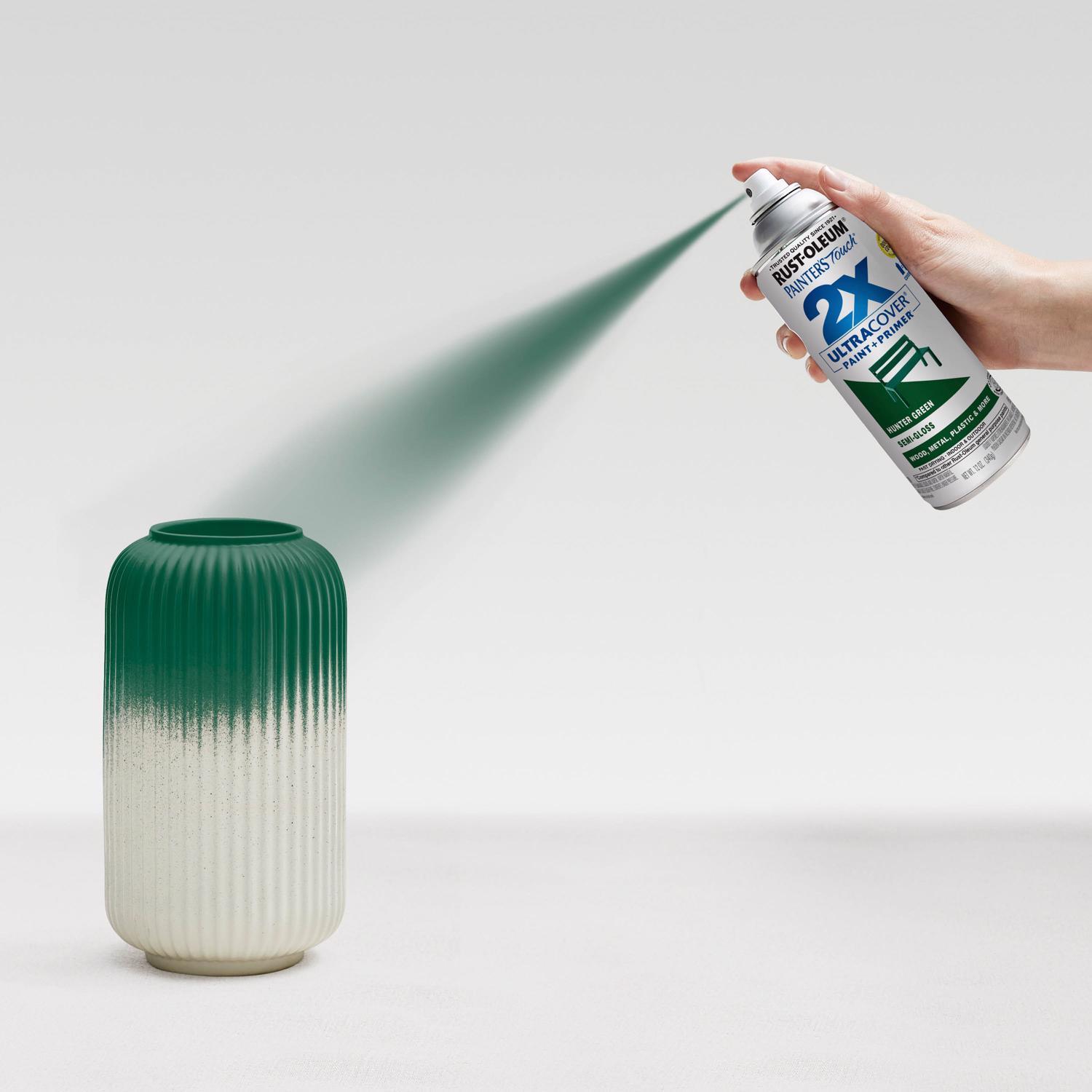 Rust-Oleum Painter's Touch 2X Ultra Cover Semi-Gloss Hunter Green Paint+Primer Spray Paint 12 oz