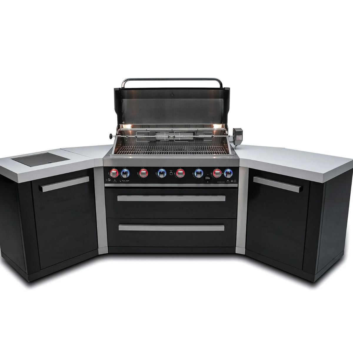Mont Alpi 805 Black Stainless Steel Island with 45-degree corners