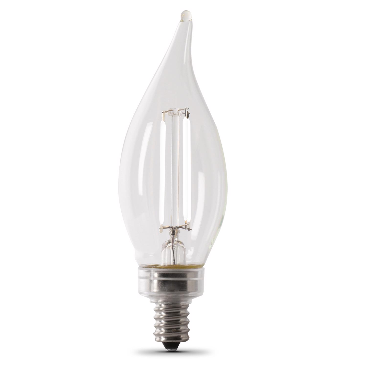 Feit Electric BA10 E12 (Candelabra) Filament LED Bulb Soft White 40 Watt Equivalence 4 pk