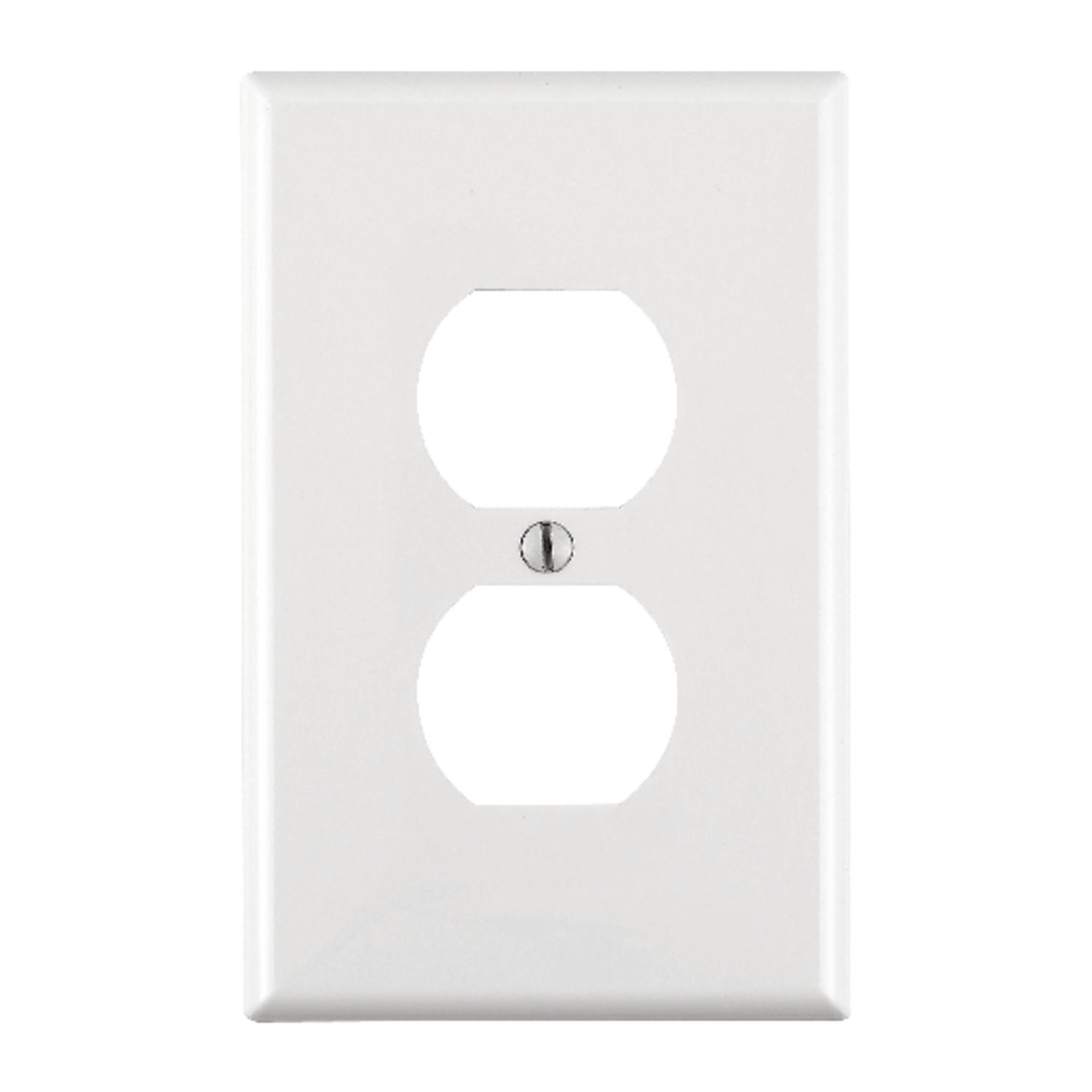 Leviton White 1 gang Nylon Duplex Wall Plate 1 pk