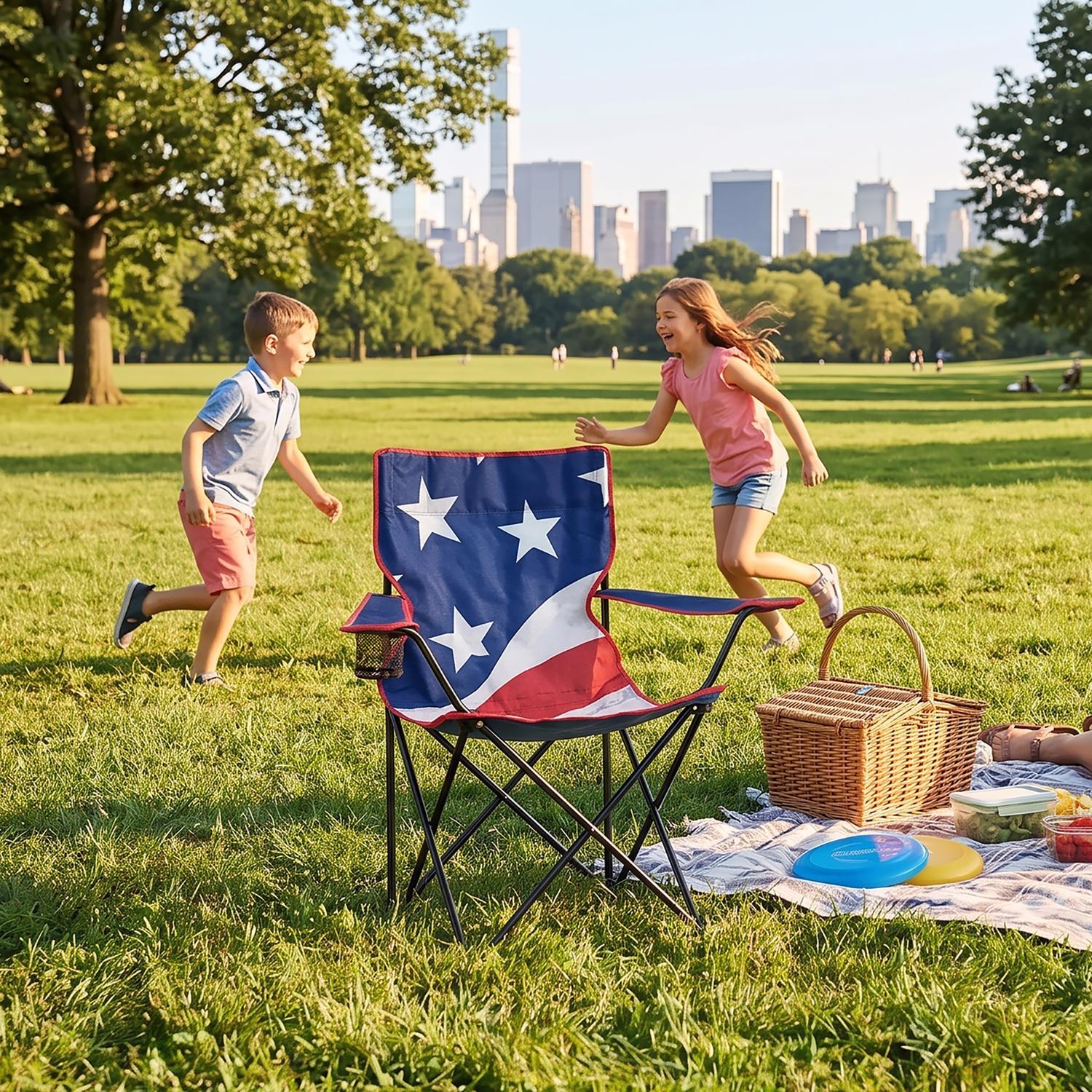QuikChair Red/White/Blue USA Classic Folding Chair