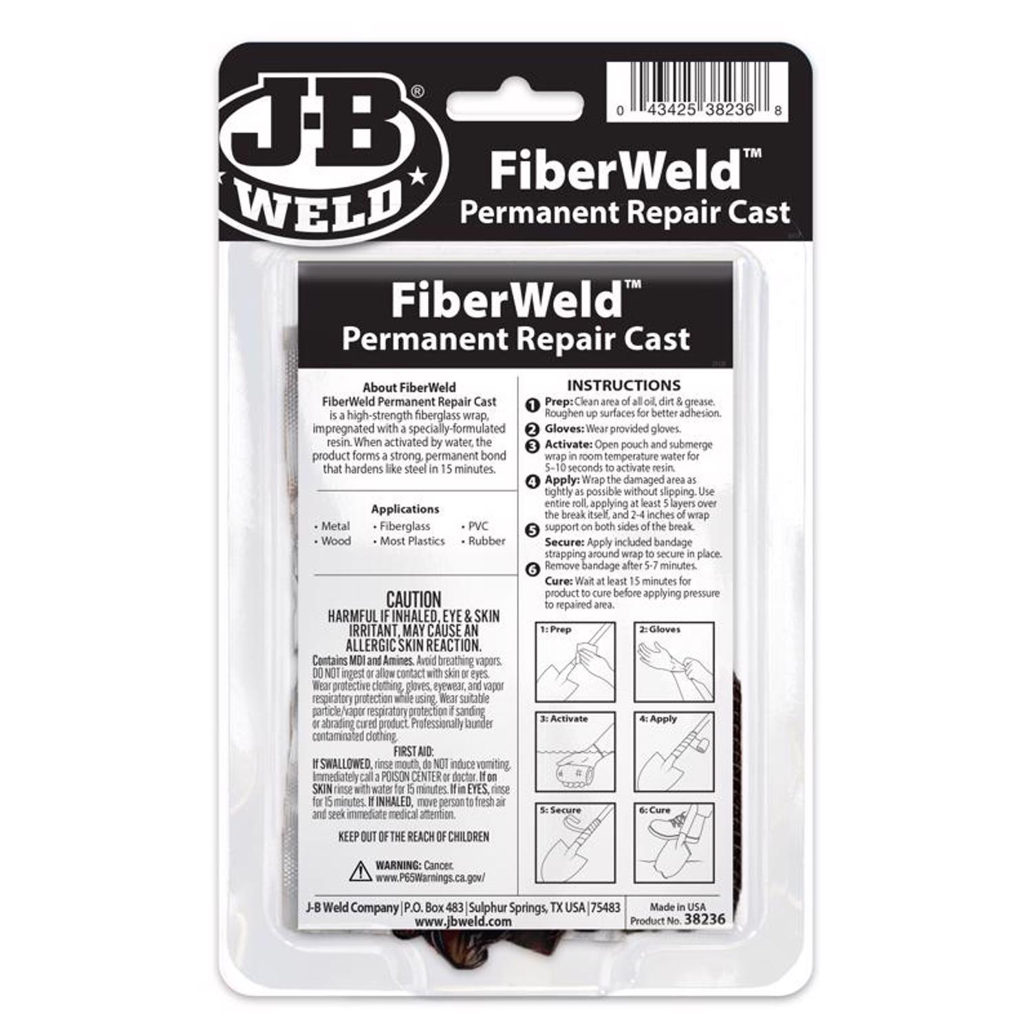 J-B Weld FiberWeld High Strength Epoxy Adhesive Black Permanent Fabric Adhesive 1 pc