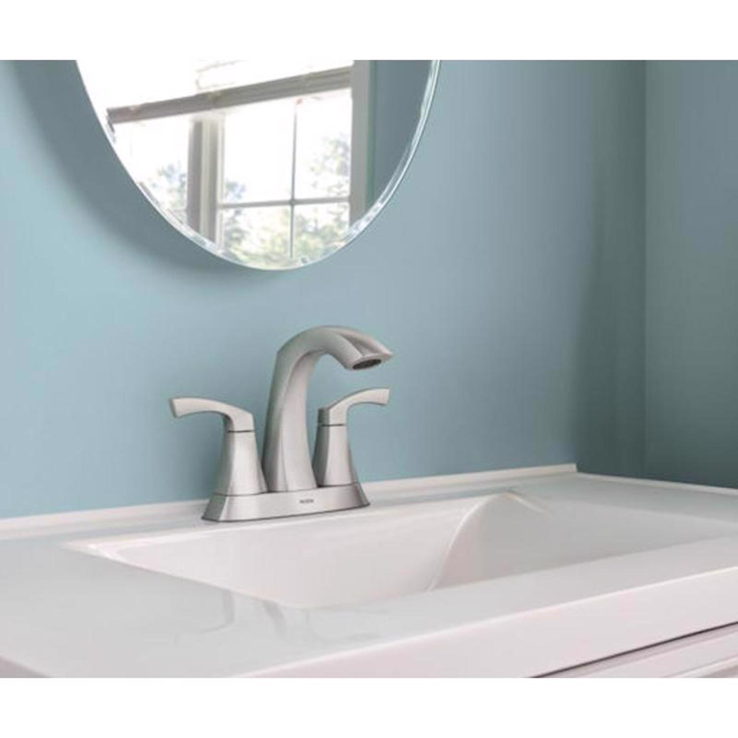 Moen Lindor Brushed Nickel Bathroom Faucet 4 in.