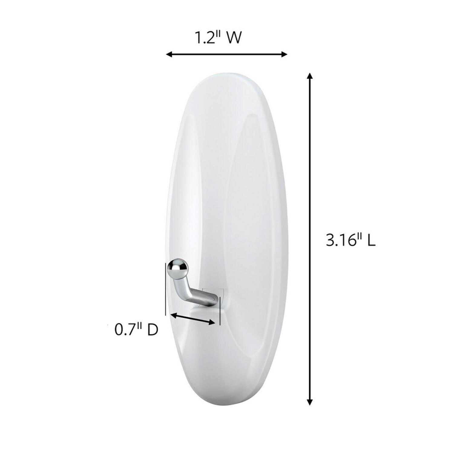3M Command Medium Plastic Hook 3.16 in. L 7 pk