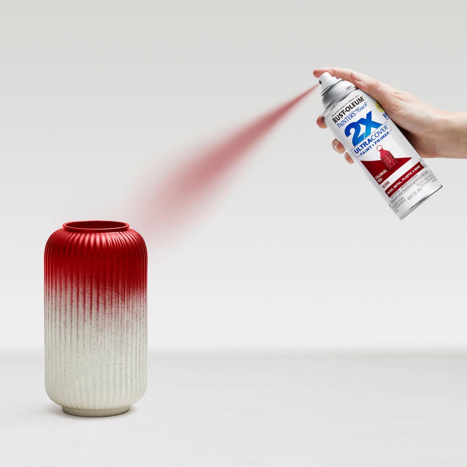 Rust-Oleum Painter's Touch 2X Ultra Cover Gloss Colonial Red Paint+Primer Spray Paint 12 oz