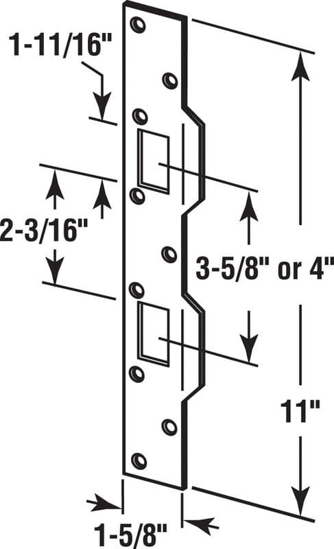 Prime-Line 11 in. H X 1.625 in. L Brass-Plated Steel Maximum Security Combination Strike