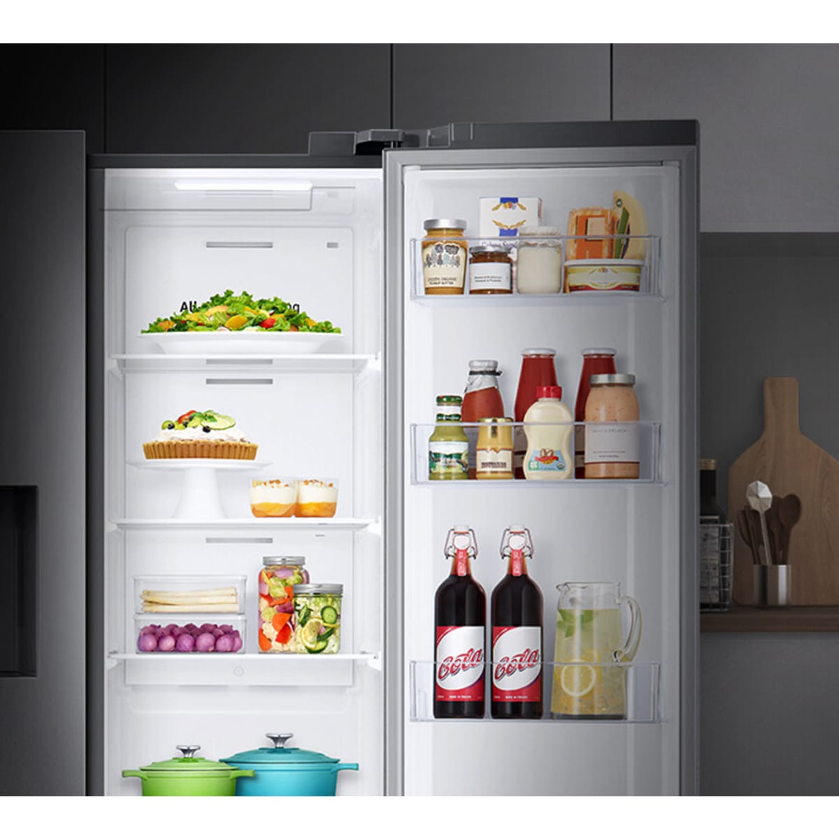 Samsung 36 in. Freestanding Side by Side Smart Refrigerator with 27.4 Cu. Ft. Total Capacity