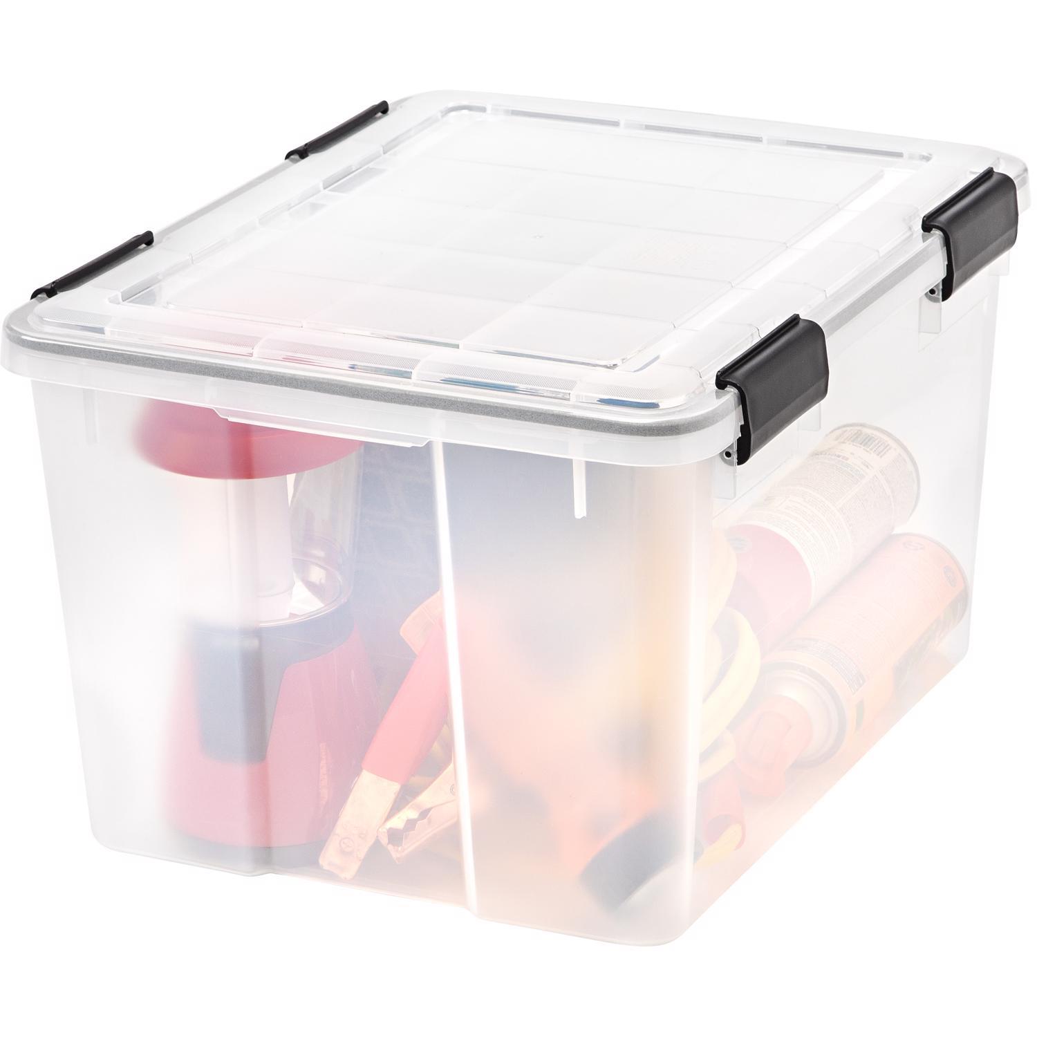IRIS Weatherpro 46 qt Clear Storage Box 11.75 in. H X 15.75 in. W X 19.7 in. D Stackable