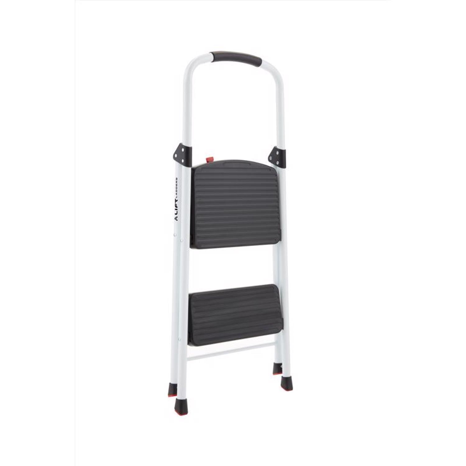 Lift Ladders 40.16 in. H X 17.3 in. W X 2.5 in. D 225 lb. capacity 2 step Steel Folding Step Stool