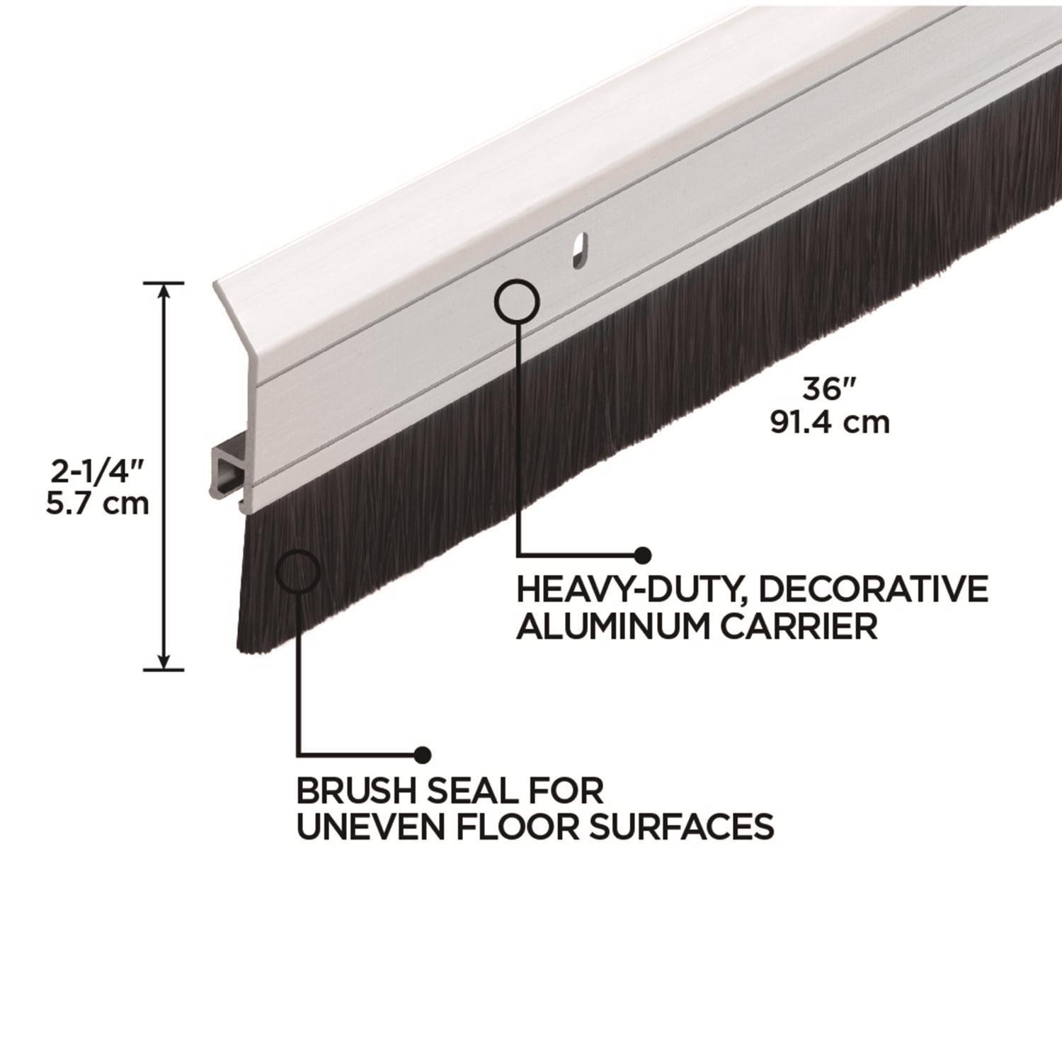 M-D Building Products Silver Aluminum Brush Sweep For Doors 36 in. L X 2.25 in.