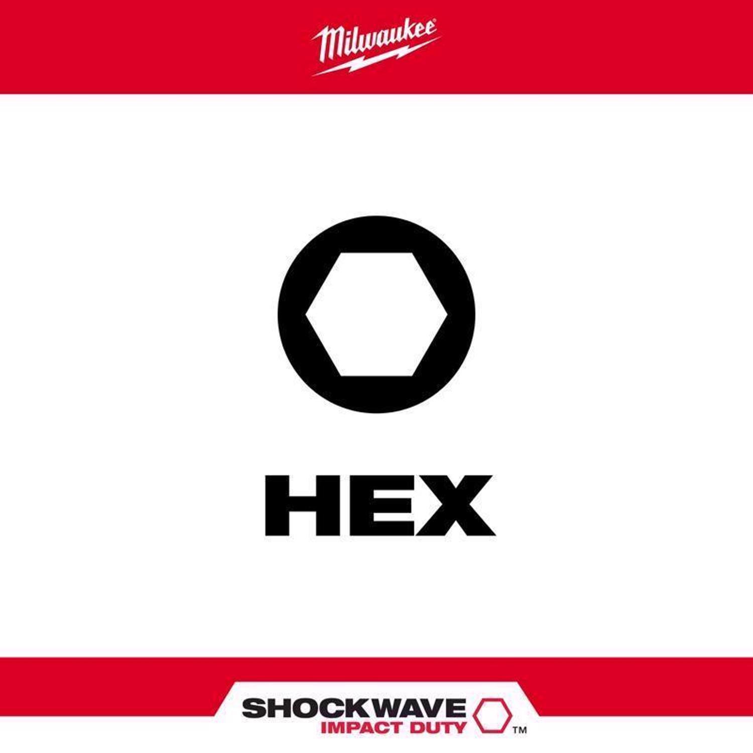 Milwaukee Shockwave Hex 1 in. L Impact Insert Bit Set Steel 9 pc