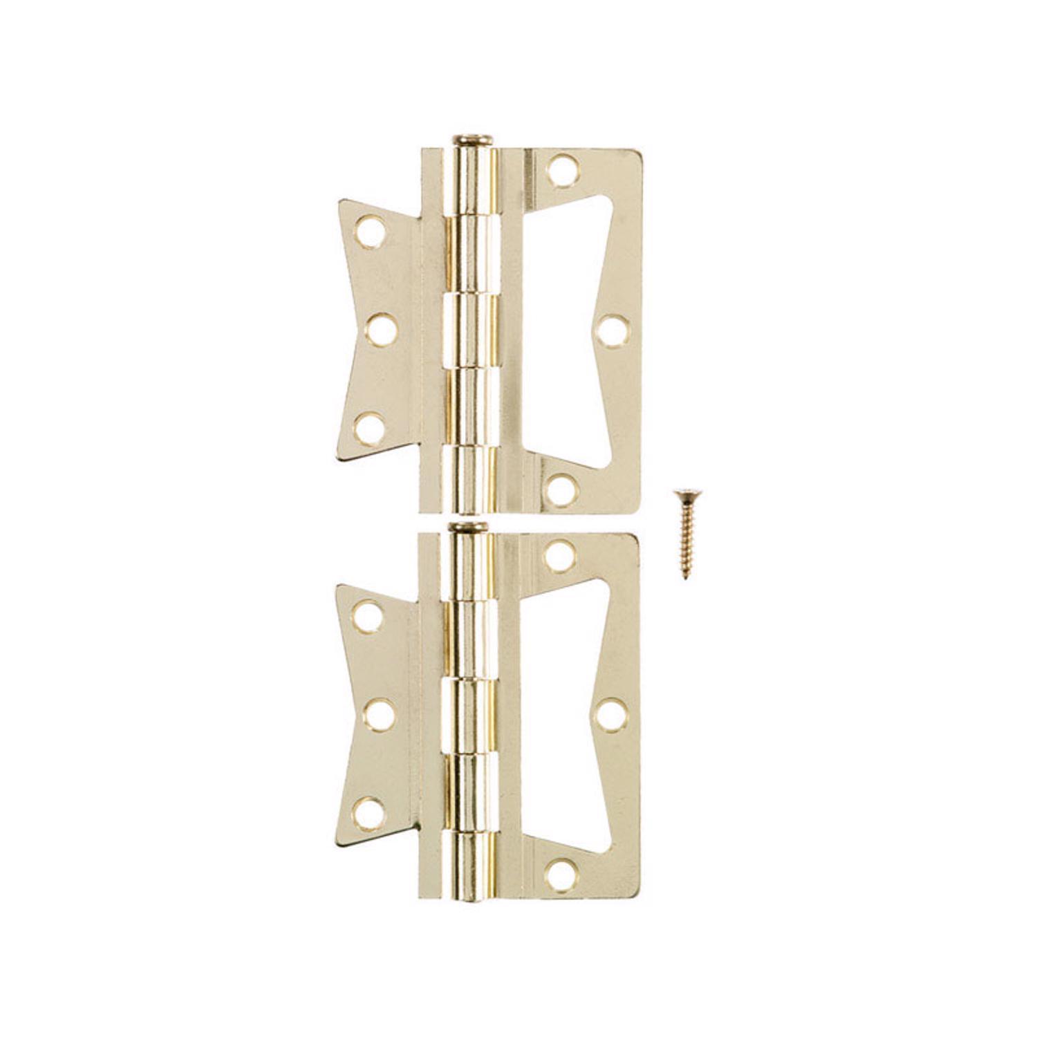 Ace 2.75 in. W X 3 in. L Bright Brass Brass Non-Mortise Hinge 2 pk