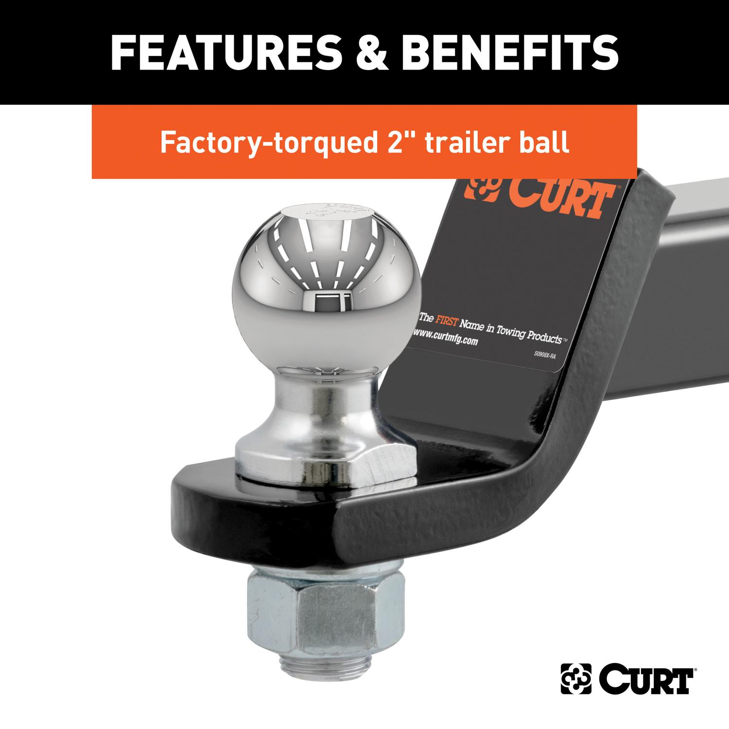 CURT 7500 lb. cap. 2 in. Ball Mount Kit