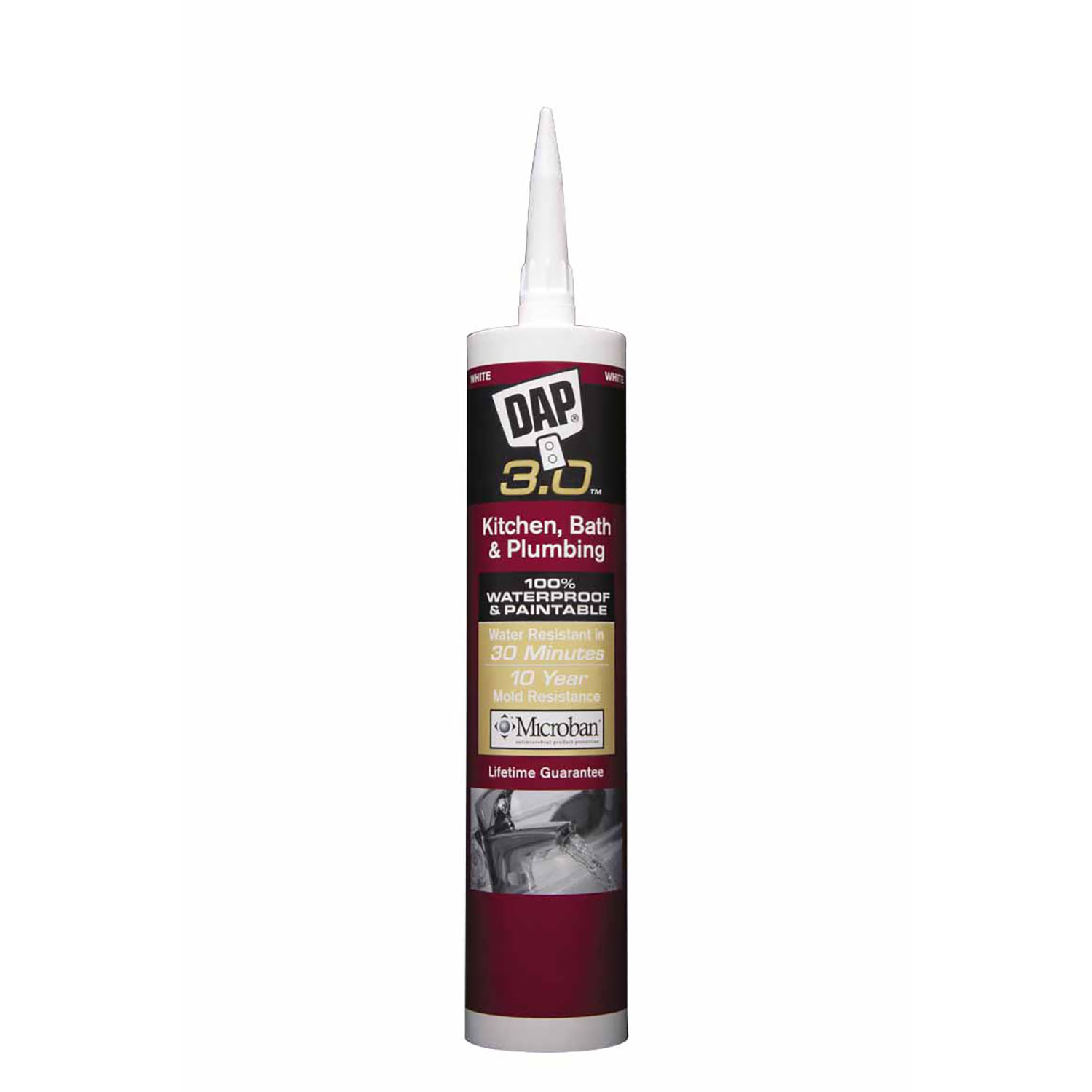 DAP 3.0 White Polymer Kitchen and Bath Sealant 9 oz