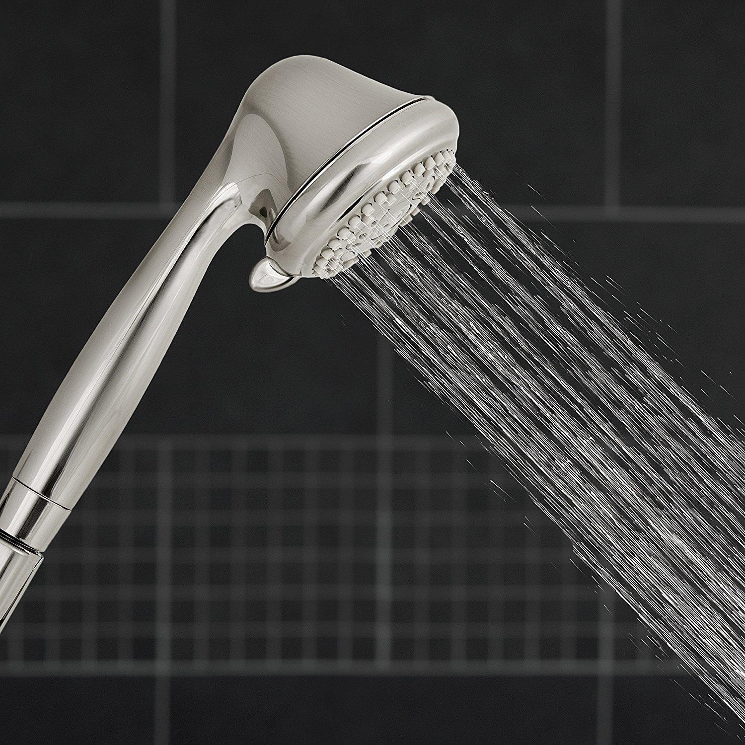 Waterpik PowerSpray Plus Brushed Nickel Plastic 6 settings Handheld Showerhead 1.8 gpm