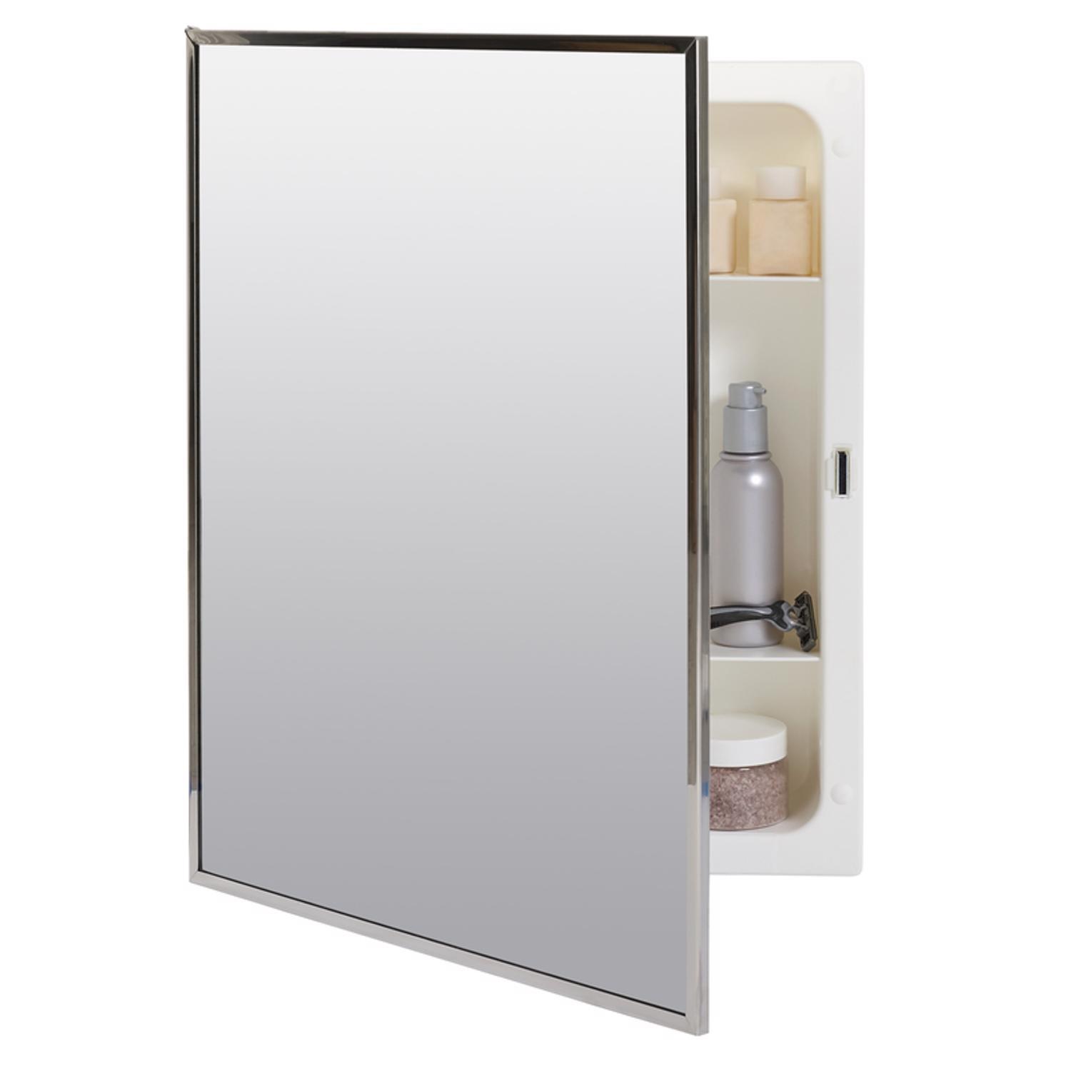 Zenna Home 20-1/8 in. H X 16-1/8 in. W X 3.25 in. D Rectangle Medicine Cabinet