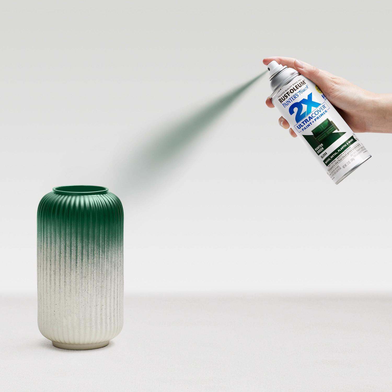 Rust-Oleum Painter's Touch 2X Ultra Cover Gloss Hunter Green Paint+Primer Spray Paint 12 oz