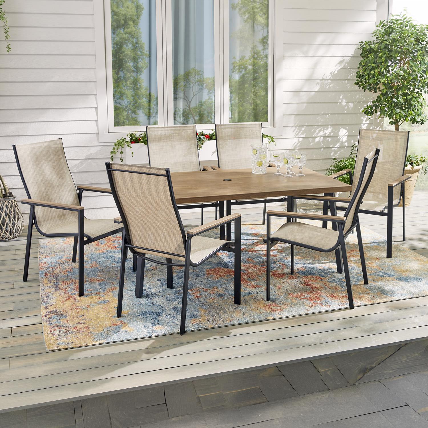 Living Accents Brown Rectangular Metal Dining Table