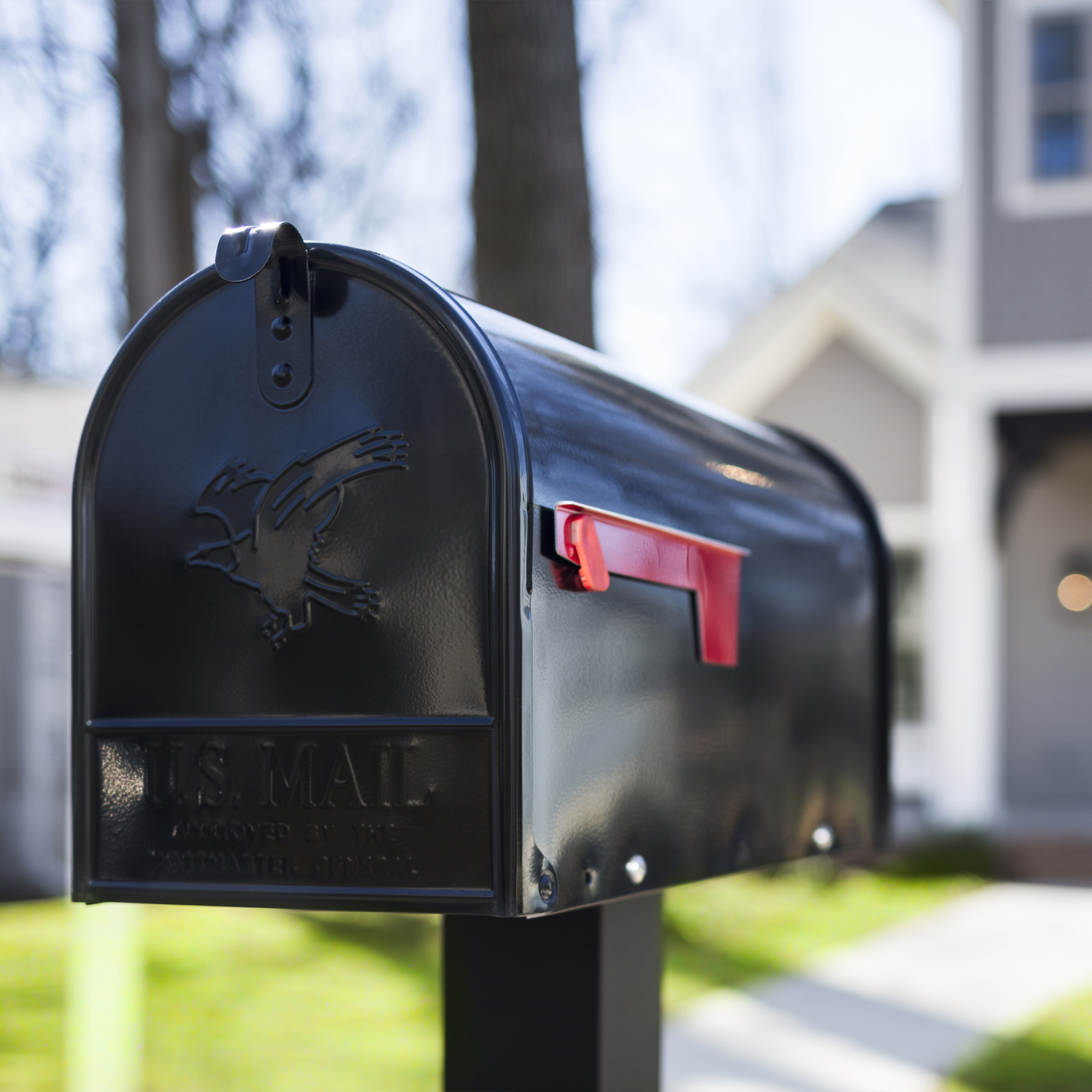 Gibraltar Mailboxes Elite Classic Galvanized Steel Post Mount Black Mailbox