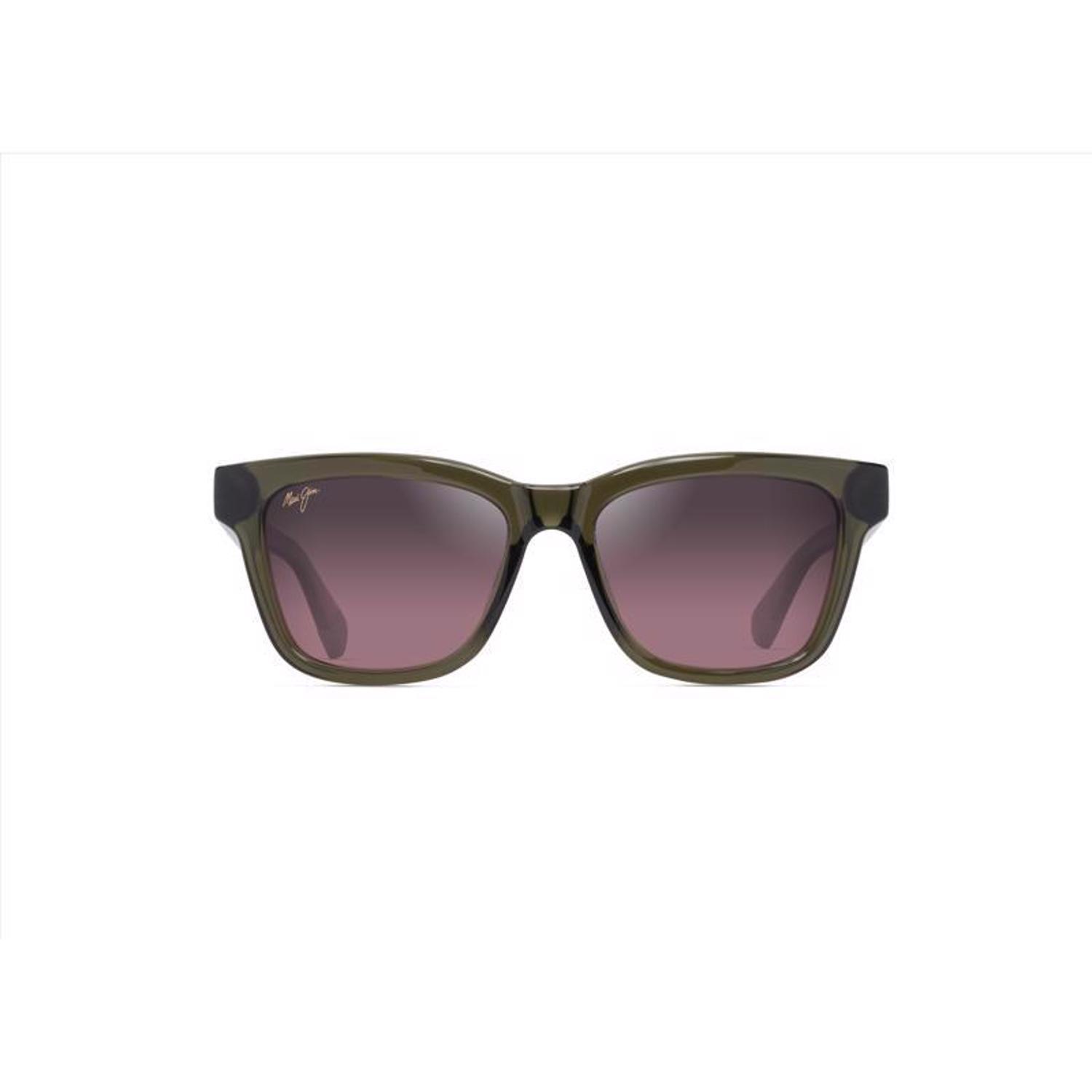 Maui Jim Hanohano Sunglasses Unisex Shiny Trans Green Frame Maui Rose Lens Polarized