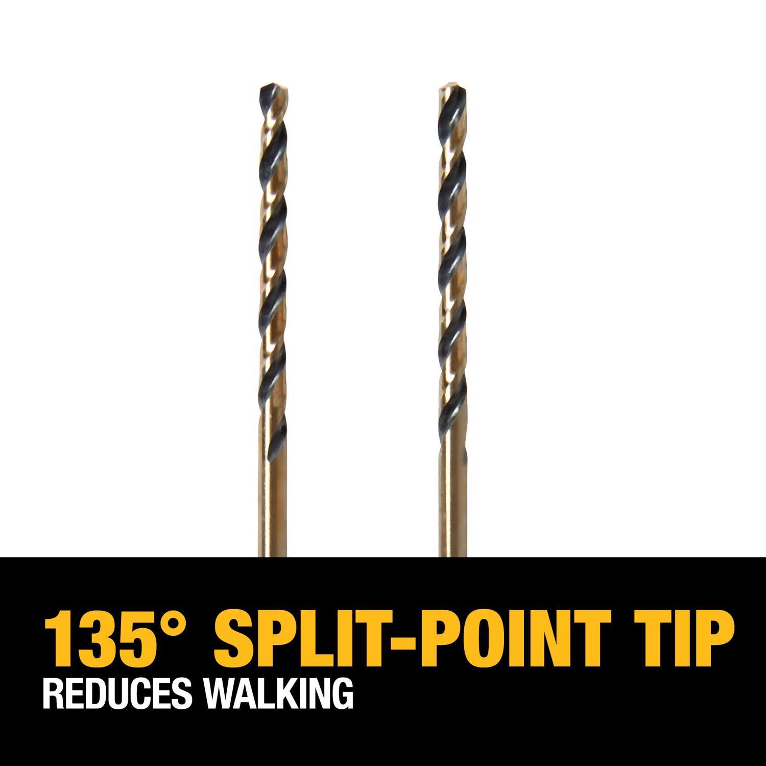 DeWalt Black & Gold 5/64 in. X 2.25 in. L High Speed Steel Twist Drill Bit Straight Shank 2 pc