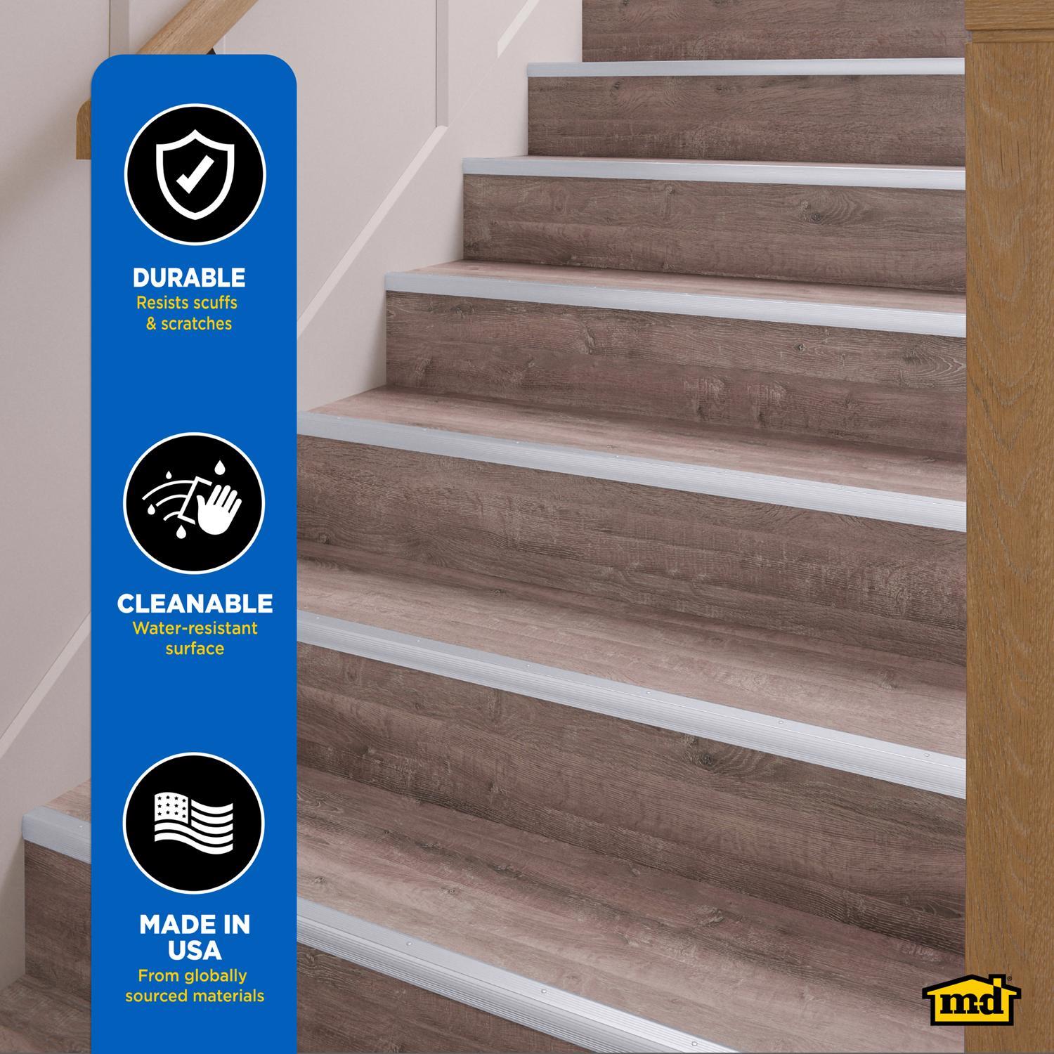 M-D Building Products 1.125 in. H X 1.125 in. W X 72 in. L Prefinished Silver Aluminum Stair Edge