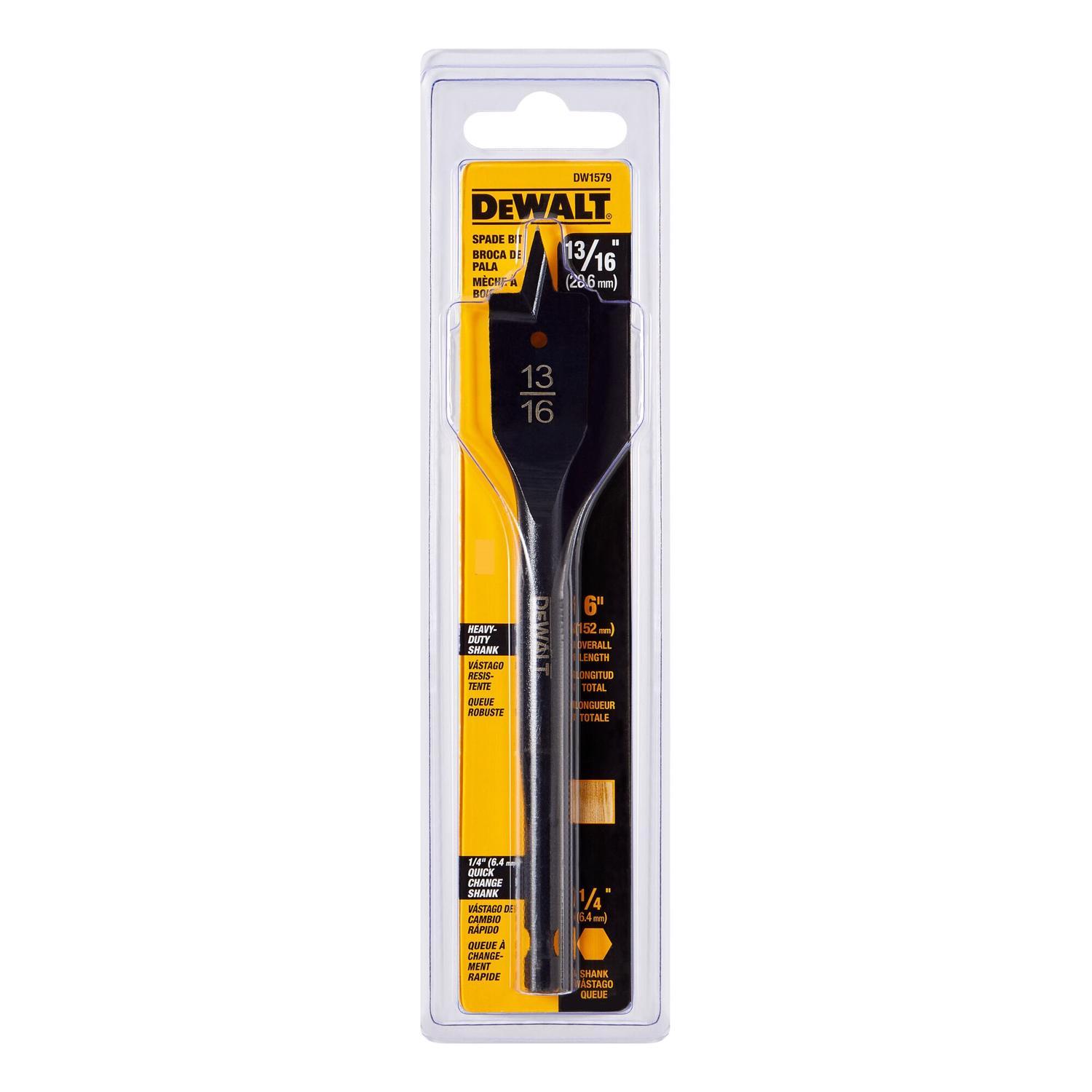 DEWALT 13/16 in. X 6 in. L Carbon Steel Spade Bit Hex Shank 1 pk