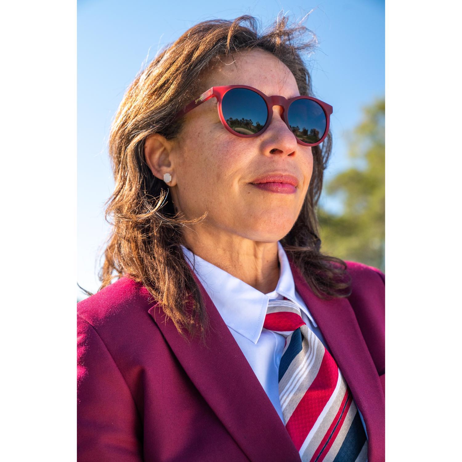 goodr Circle G - I'm Wearing Burgundy? Sunglasses Unisex Red Frame Brown Lens Polarized