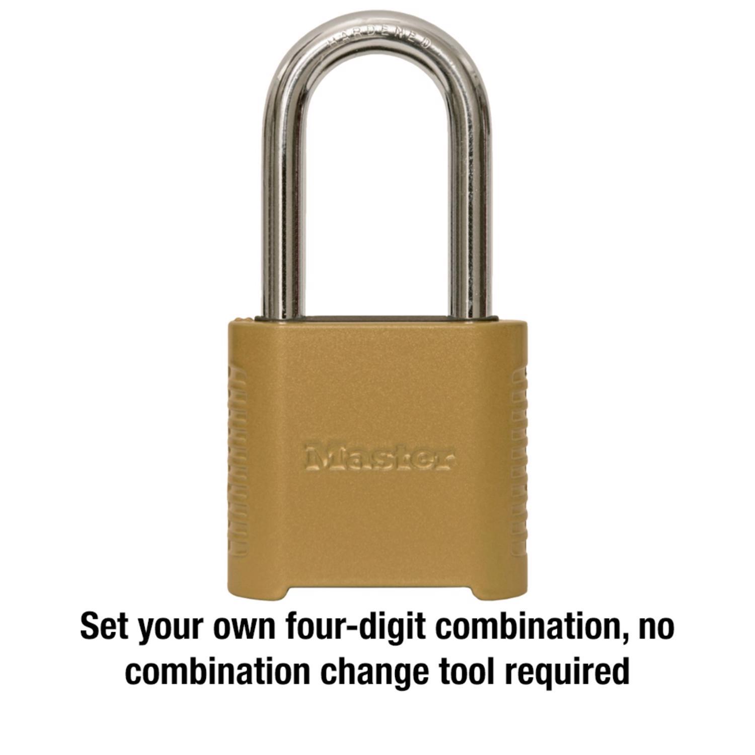Master Lock 1.13 in. H X 2 in. W X 6.5 in. L Steel 4-Digit Combination Combination Padlock