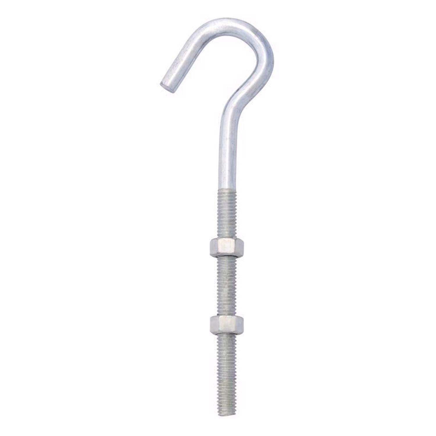 Hampton Medium Zinc-Plated Silver Steel 7.25 in. L Clothesline Bolt Hook 240 lb 1 pk