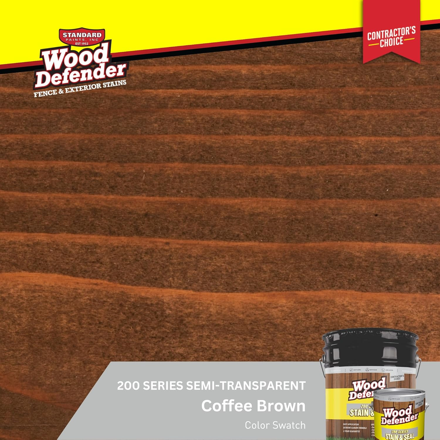 Wood Defender 200 Series Coffee Brown Semi-Transparent Stain & Sealer gallon