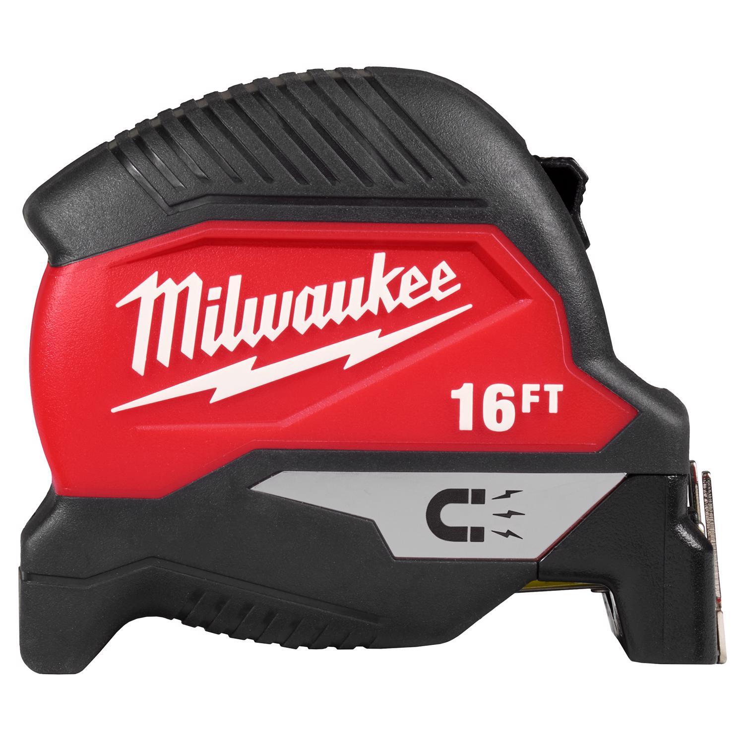 Milwaukee 16 ft. L X 1 in. W Compact Wide Blade Magnetic Tape Measure 1 pk