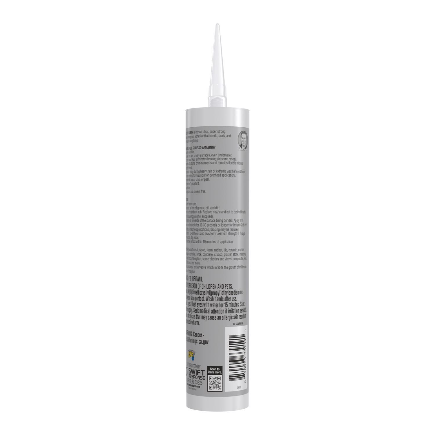 Flex Seal Family of Products Flex Glue Super Strength Rubber Clear Adhesive Cartridge Refill 9 fl. o