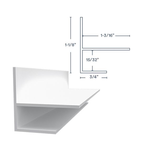 Trusscore F Trim 1/2x10 White